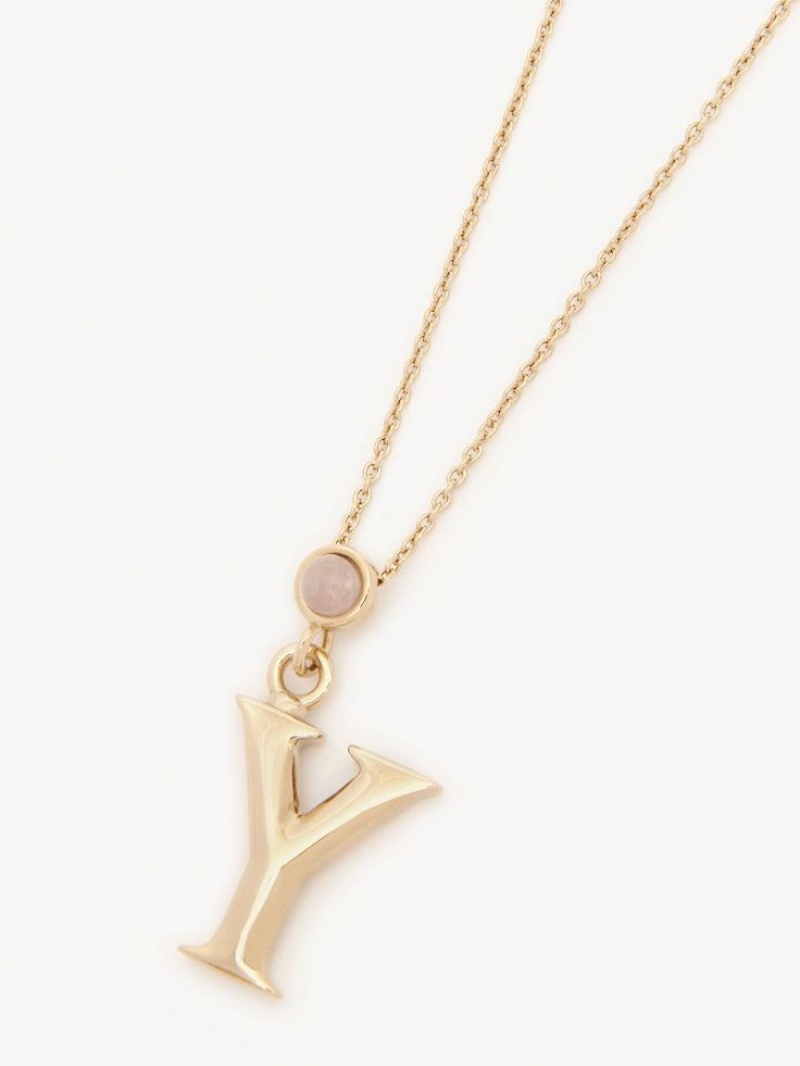 Chloe Alphabet With Pendant Necklaces GOLD COLOR | CHE-SR14331