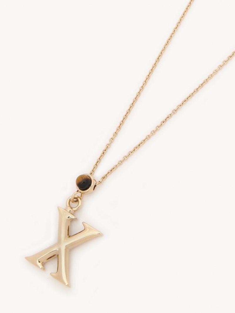 Chloe Alphabet With Pendant Necklaces GOLD COLOR | CHE-SR14332