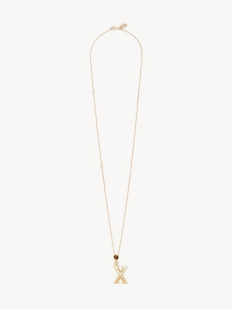 Chloe Alphabet With Pendant Necklaces GOLD COLOR | CHE-SR14332