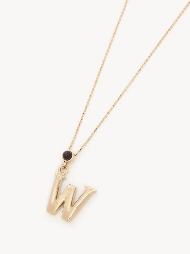 Chloe Alphabet With Pendant Necklaces GOLD COLOR | CHE-SR14333