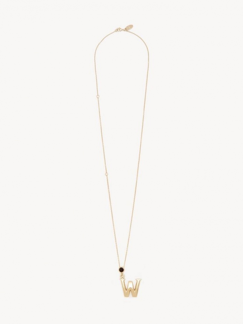 Chloe Alphabet With Pendant Necklaces GOLD COLOR | CHE-SR14333