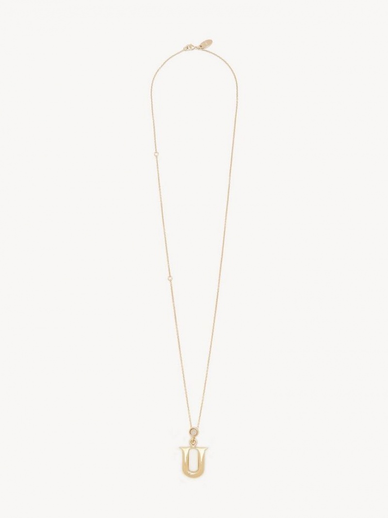 Chloe Alphabet With Pendant Necklaces GOLD COLOR | CHE-SR14335