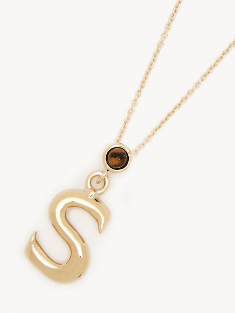 Chloe Alphabet With Pendant Necklaces GOLD COLOR | CHE-SR14337