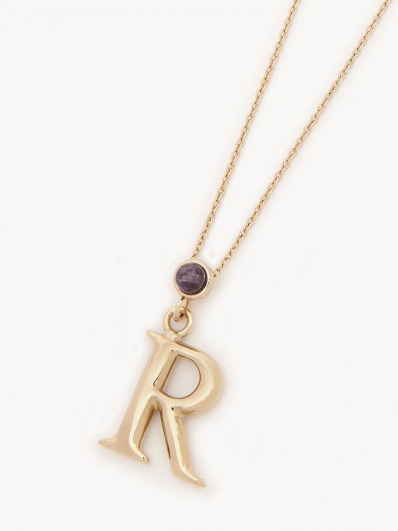 Chloe Alphabet With Pendant Necklaces GOLD COLOR | CHE-SR14338