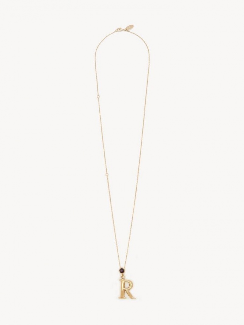 Chloe Alphabet With Pendant Necklaces GOLD COLOR | CHE-SR14338