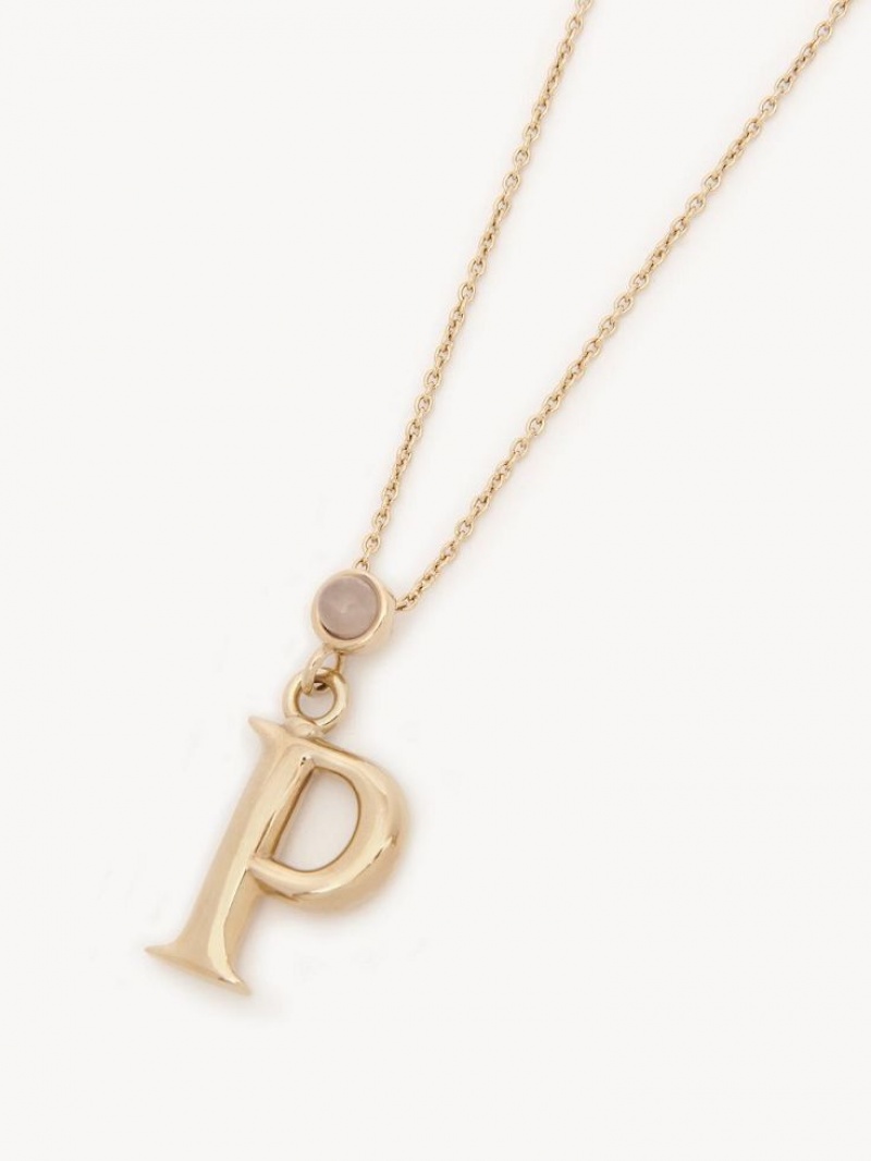 Chloe Alphabet With Pendant Necklaces GOLD COLOR | CHE-SR14340