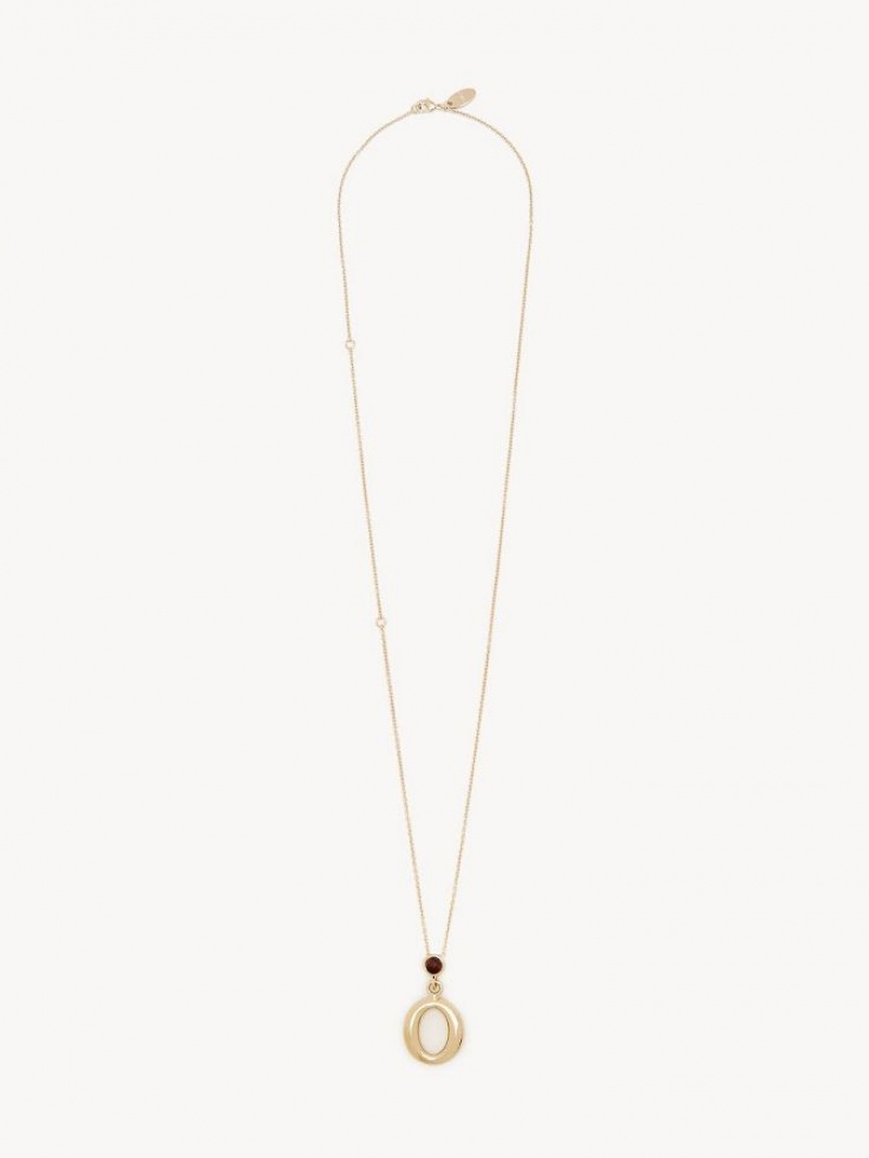 Chloe Alphabet With Pendant Necklaces GOLD COLOR | CHE-SR14341