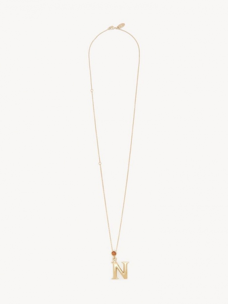 Chloe Alphabet With Pendant Necklaces GOLD COLOR | CHE-SR14342