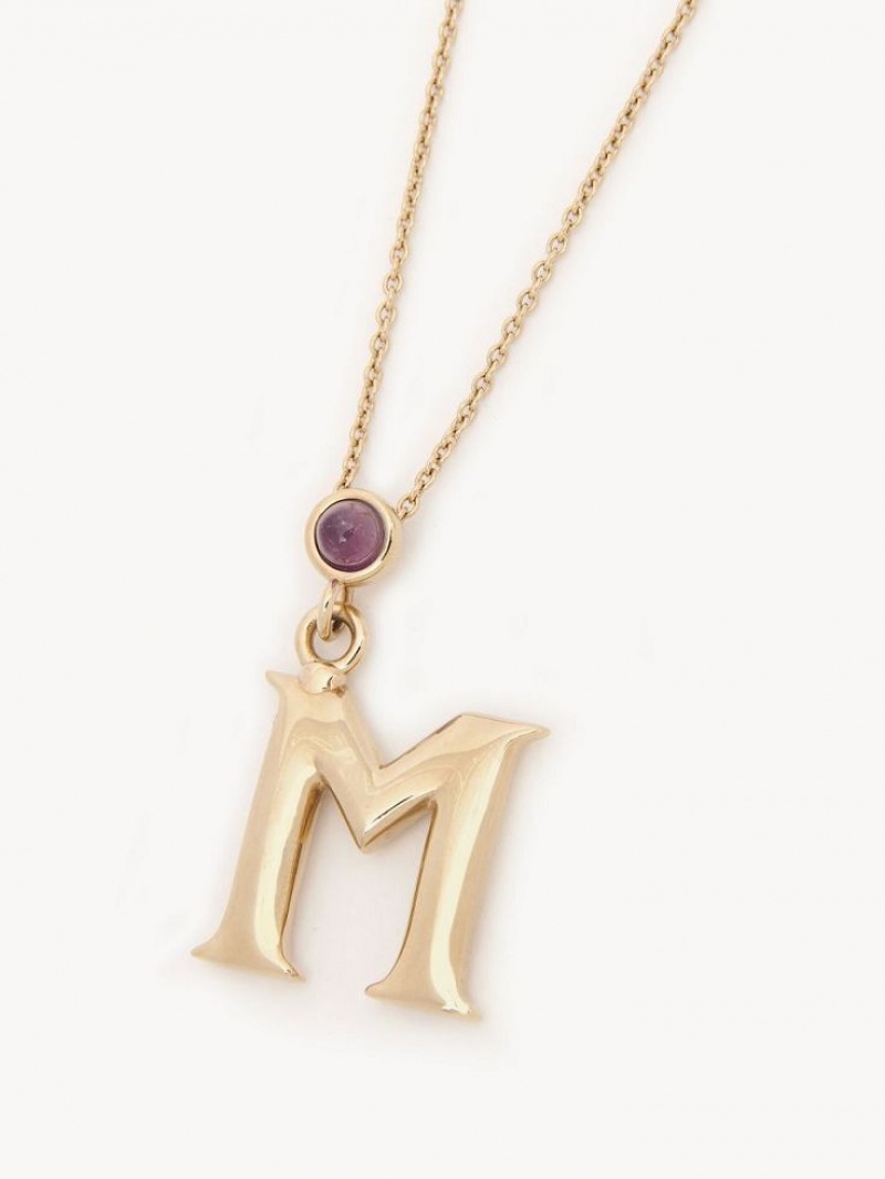 Chloe Alphabet With Pendant Necklaces GOLD COLOR | CHE-SR14343