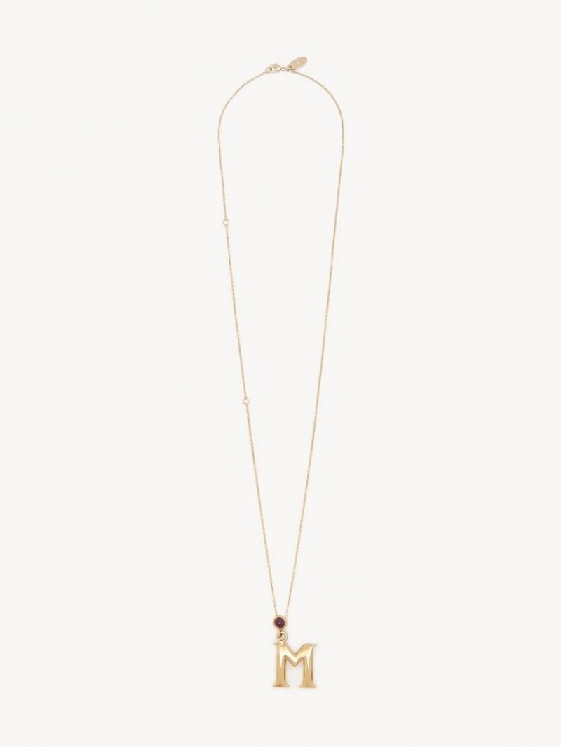 Chloe Alphabet With Pendant Necklaces GOLD COLOR | CHE-SR14343