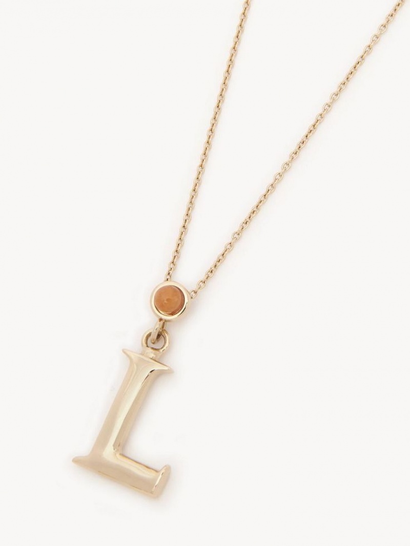 Chloe Alphabet With Pendant Necklaces GOLD COLOR | CHE-SR14344