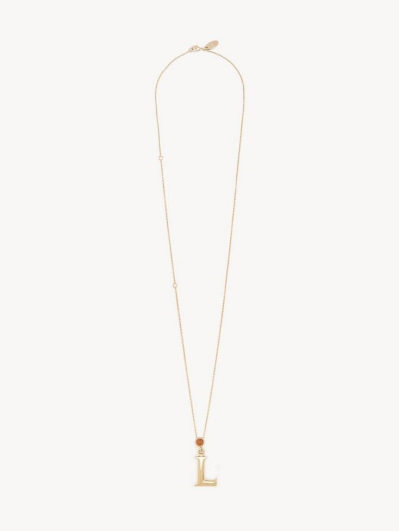 Chloe Alphabet With Pendant Necklaces GOLD COLOR | CHE-SR14344