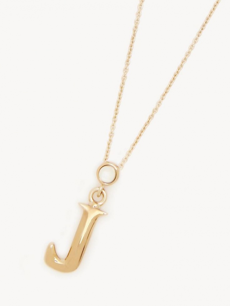 Chloe Alphabet With Pendant Necklaces GOLD COLOR | CHE-SR14346