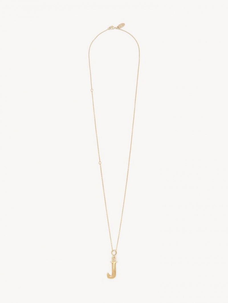 Chloe Alphabet With Pendant Necklaces GOLD COLOR | CHE-SR14346