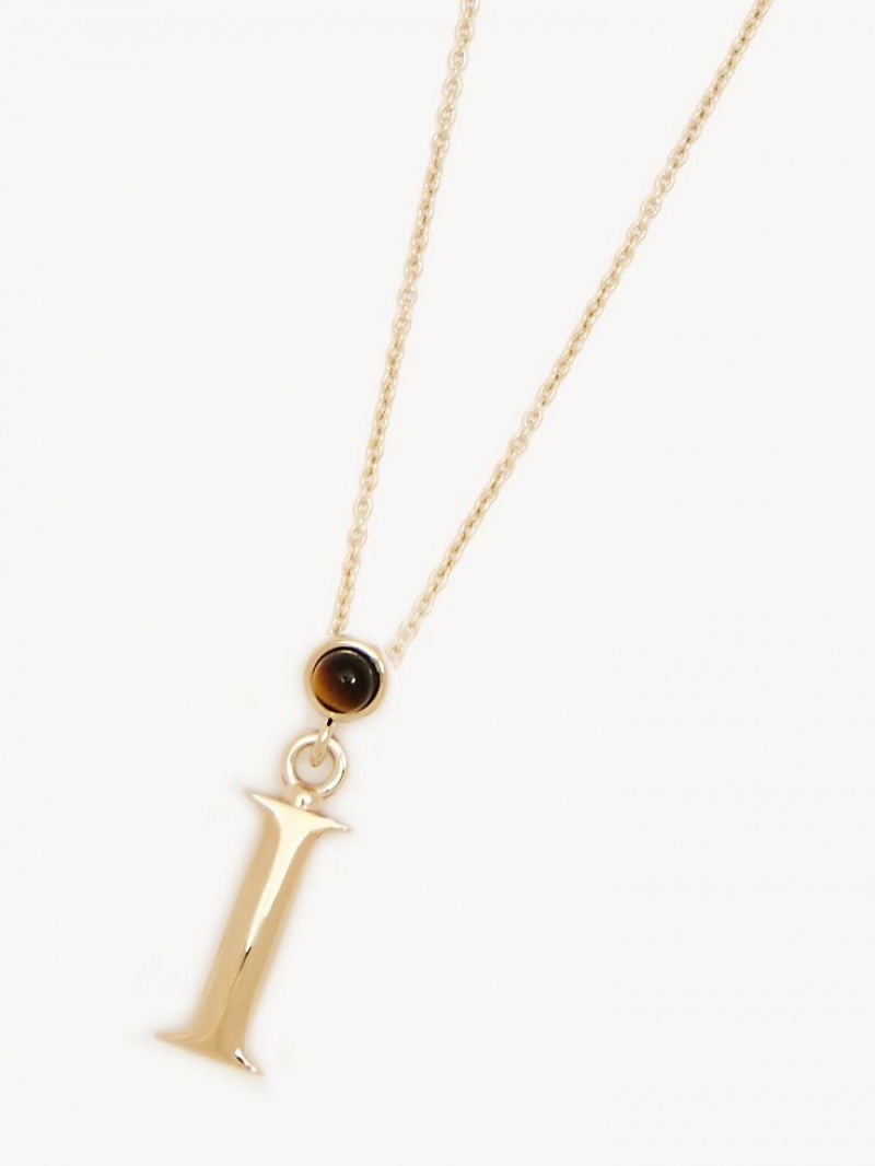 Chloe Alphabet With Pendant Necklaces GOLD COLOR | CHE-SR14347