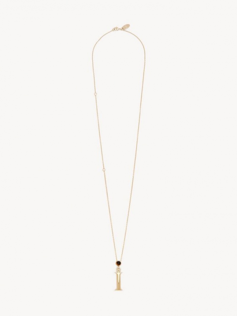 Chloe Alphabet With Pendant Necklaces GOLD COLOR | CHE-SR14347