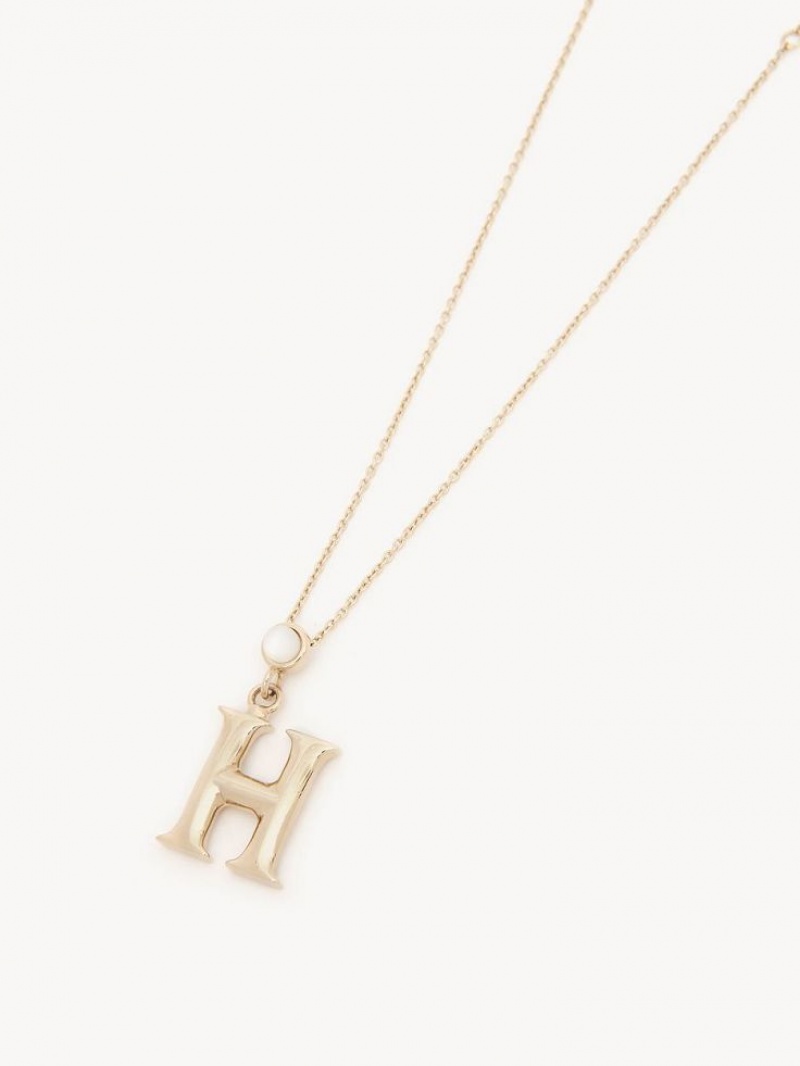 Chloe Alphabet With Pendant Necklaces GOLD COLOR | CHE-SR14348