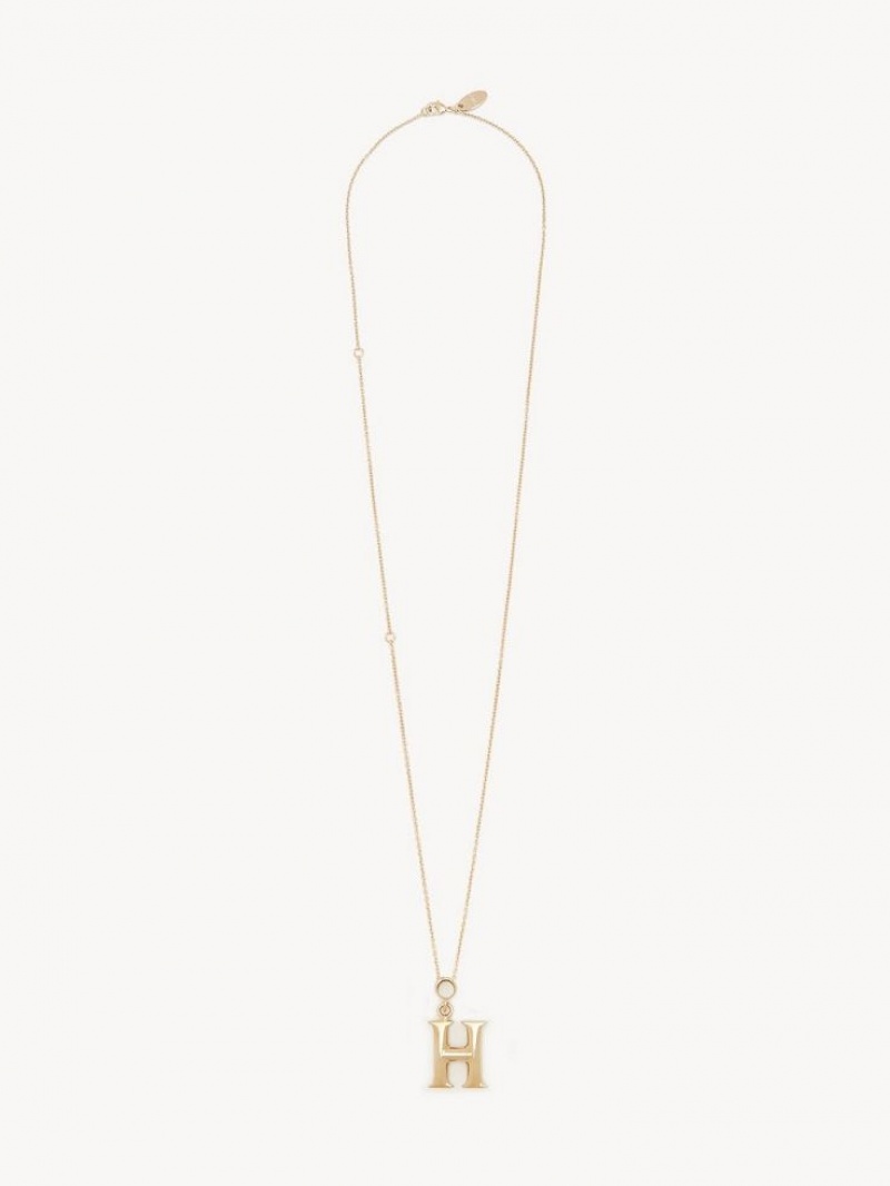 Chloe Alphabet With Pendant Necklaces GOLD COLOR | CHE-SR14348