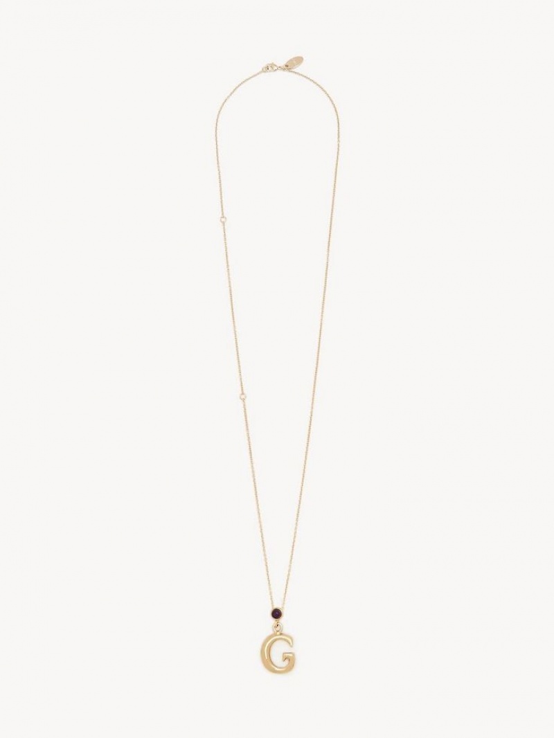 Chloe Alphabet With Pendant Necklaces GOLD COLOR | CHE-SR14349