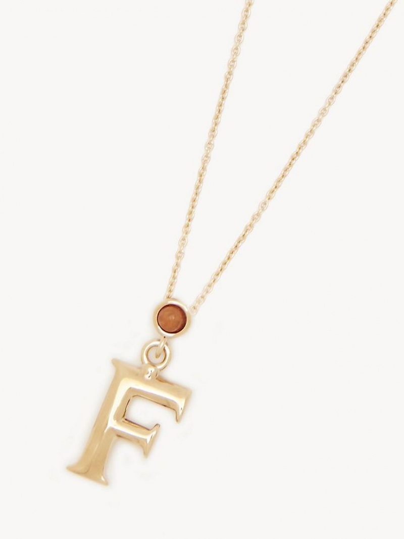 Chloe Alphabet With Pendant Necklaces GOLD COLOR | CHE-SR14350