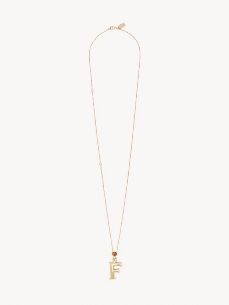 Chloe Alphabet With Pendant Necklaces GOLD COLOR | CHE-SR14350