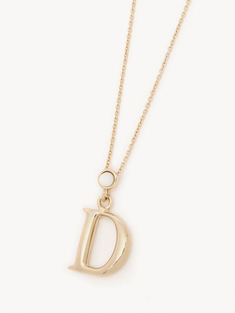 Chloe Alphabet With Pendant Necklaces GOLD COLOR | CHE-SR14352