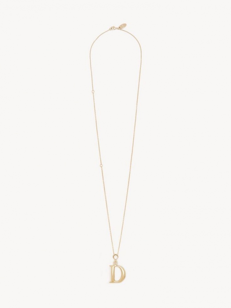 Chloe Alphabet With Pendant Necklaces GOLD COLOR | CHE-SR14352