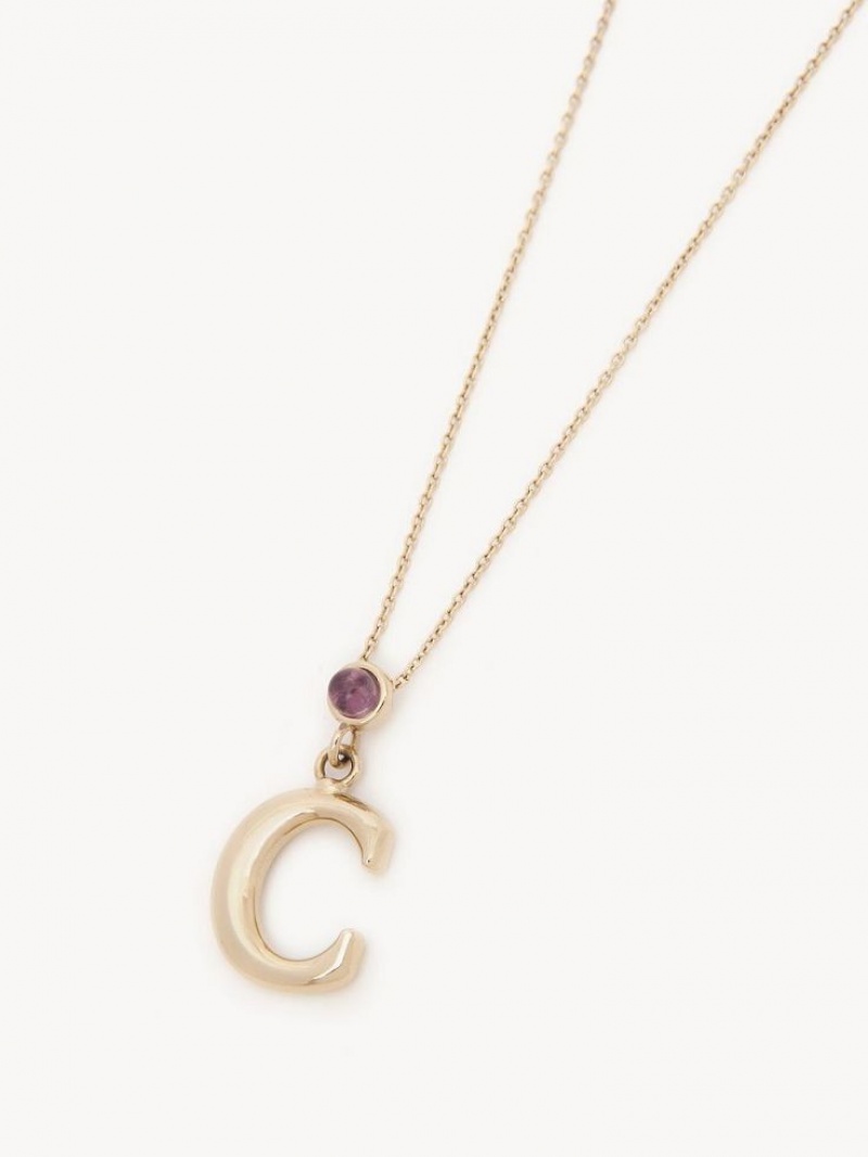 Chloe Alphabet With Pendant Necklaces GOLD COLOR | CHE-SR14353