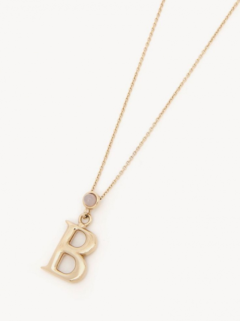 Chloe Alphabet With Pendant Necklaces GOLD COLOR | CHE-SR14422