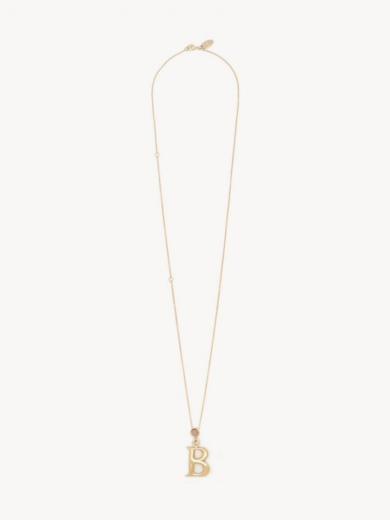 Chloe Alphabet With Pendant Necklaces GOLD COLOR | CHE-SR14422