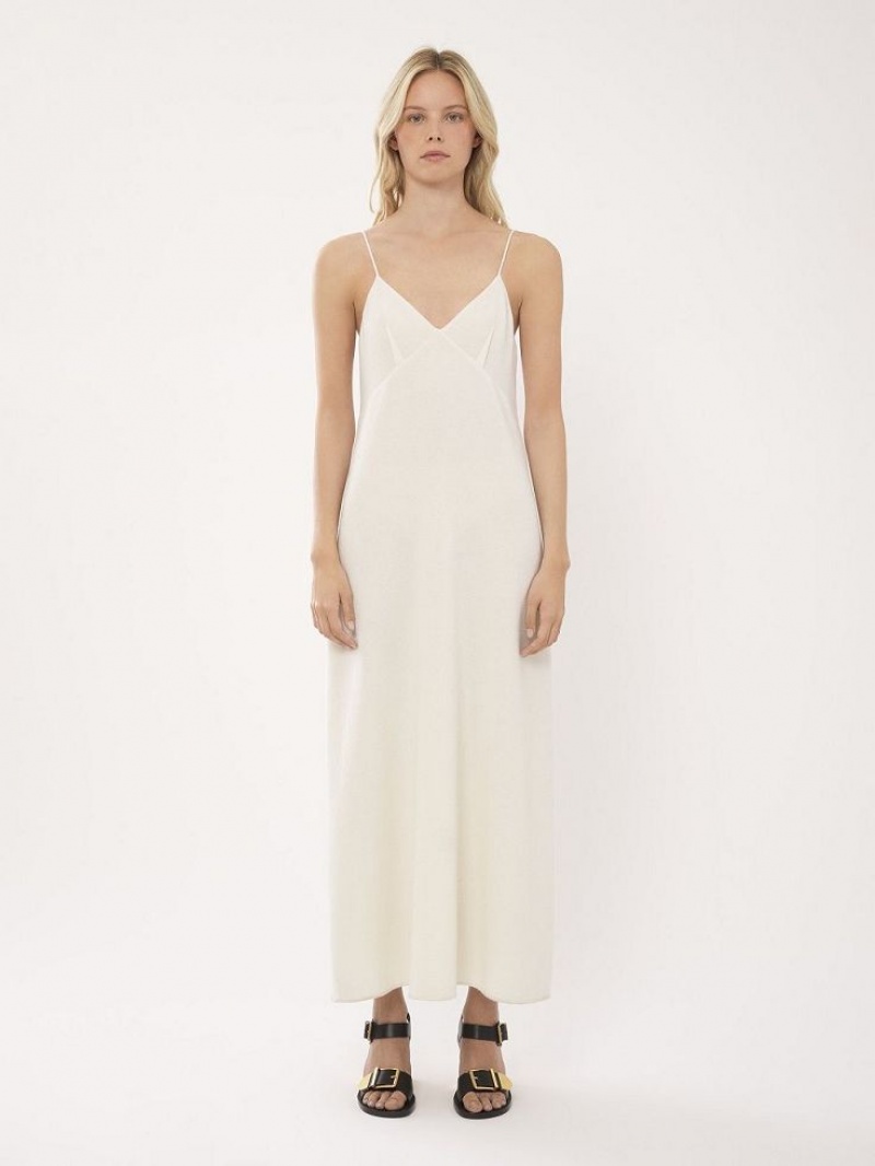 Chloe Ankle-length Sleeveless Dresses Eden White | CHE-SR13855