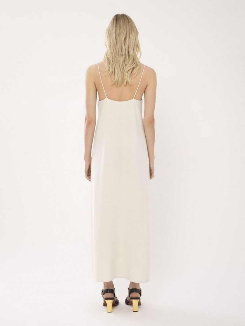 Chloe Ankle-length Sleeveless Dresses Eden White | CHE-SR13855