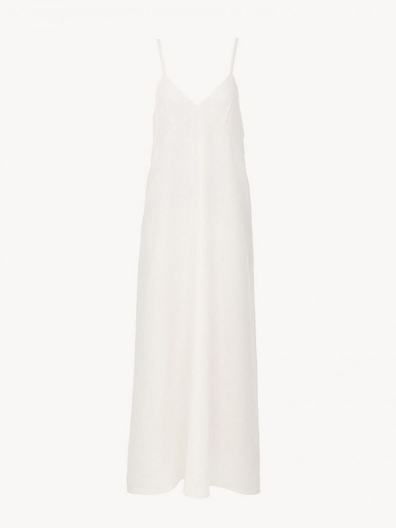 Chloe Ankle-length Sleeveless Dresses Eden White | CHE-SR13855