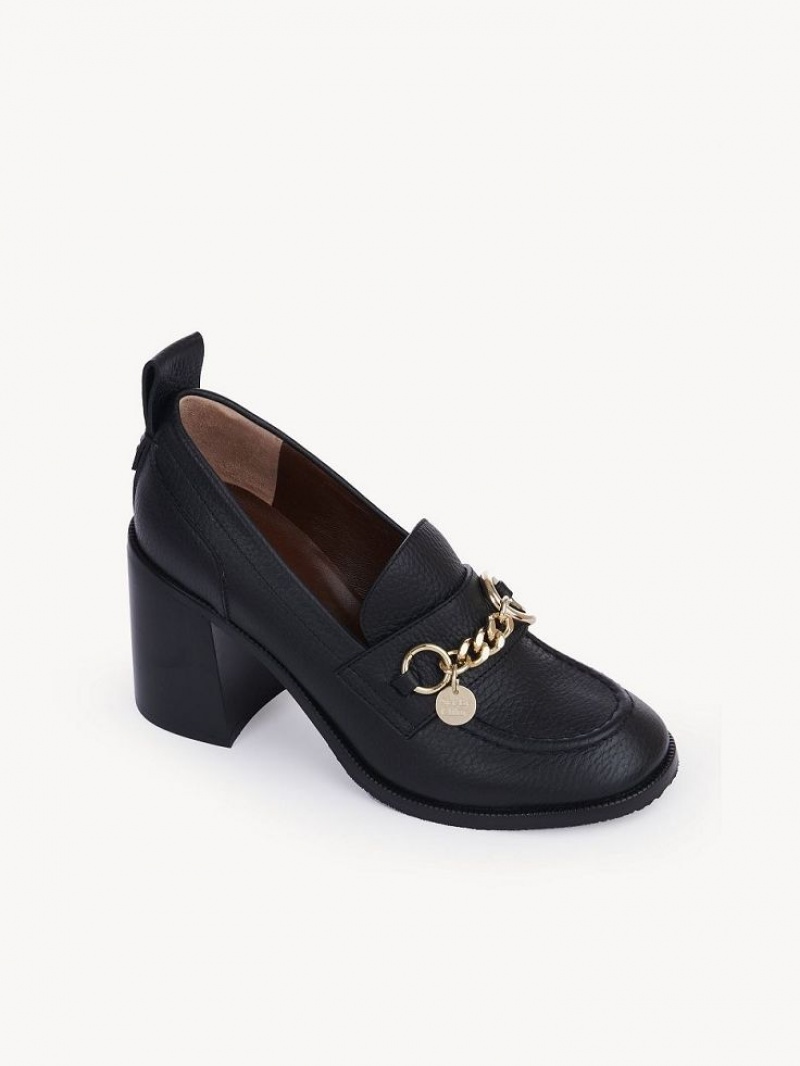 Chloe Aryel Penny Flats Black | CHE-SR14797