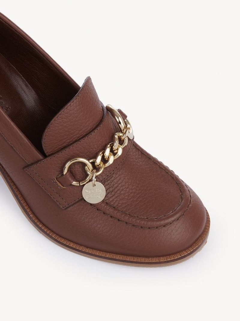 Chloe Aryel Penny Flats COGNAC | CHE-SR14796