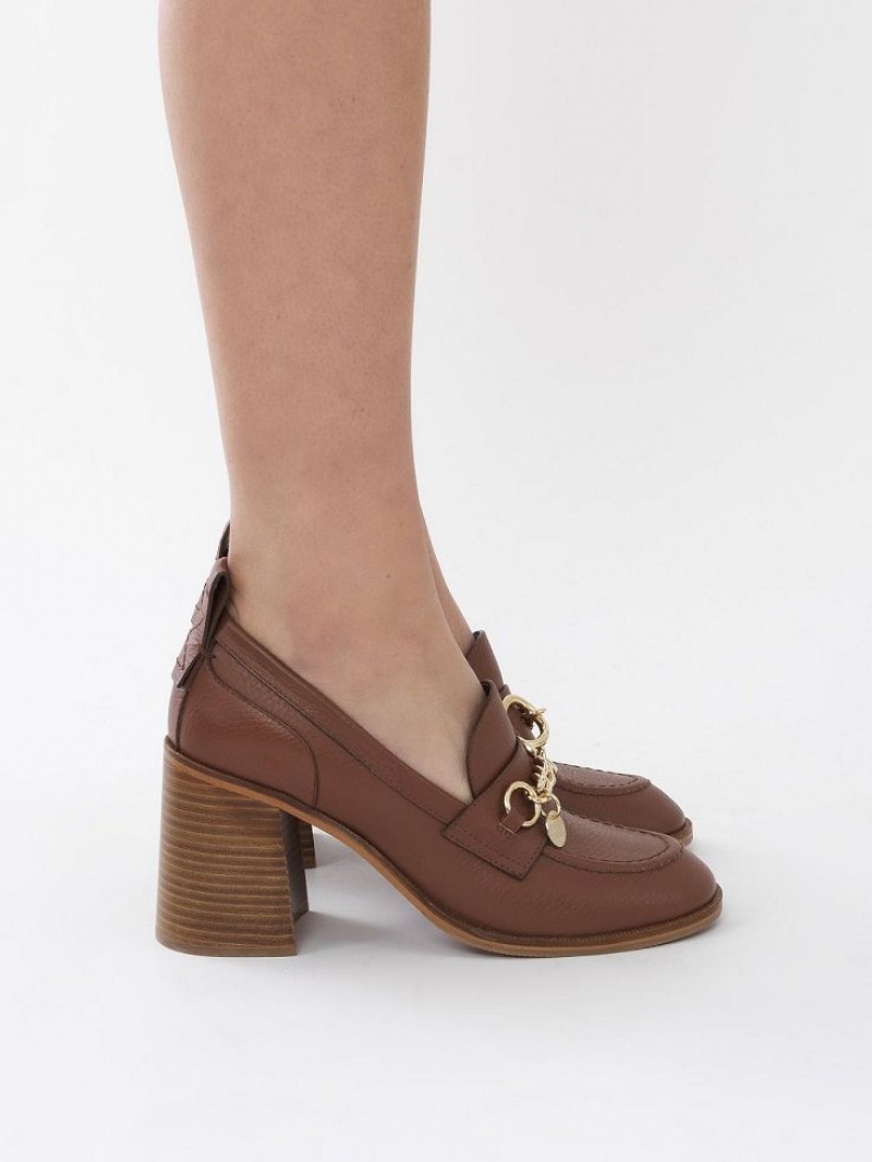 Chloe Aryel Penny Flats COGNAC | CHE-SR14796