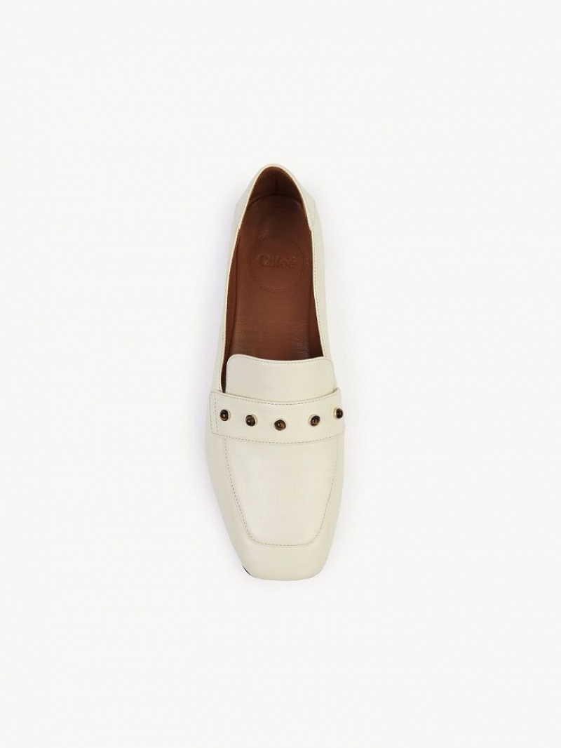 Chloe Aurna Low-heel Loafer Eggshell | CHE-SR14247