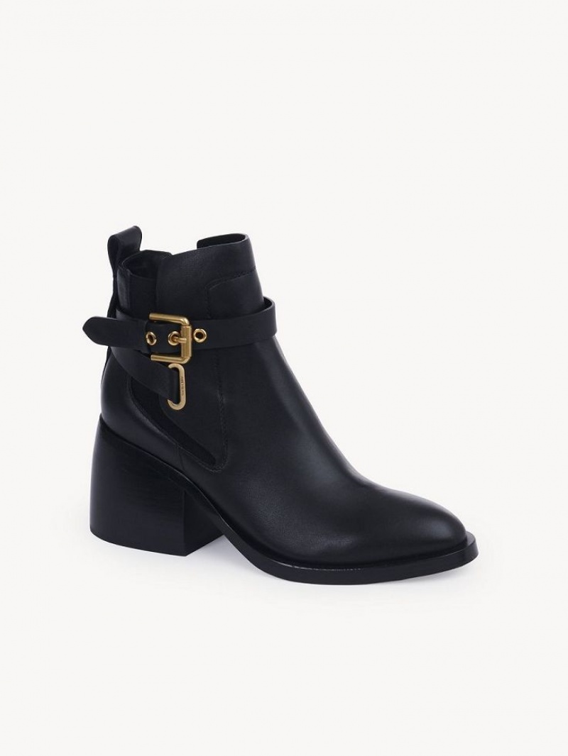 Chloe Averi Ankle Boots Black | CHE-SR14869