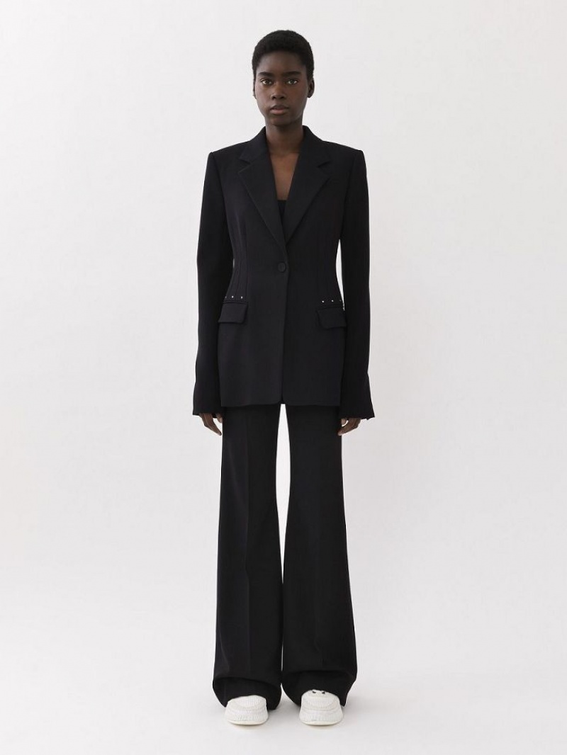 Chloe Bell-shaped Suiting Black | CHE-SR14042