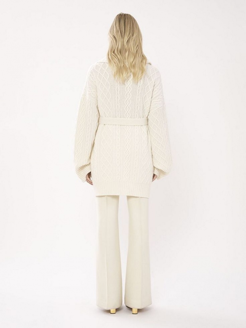 Chloe Belted Wrap Cardigan Knitwear Iconic Milk | CHE-SR13957