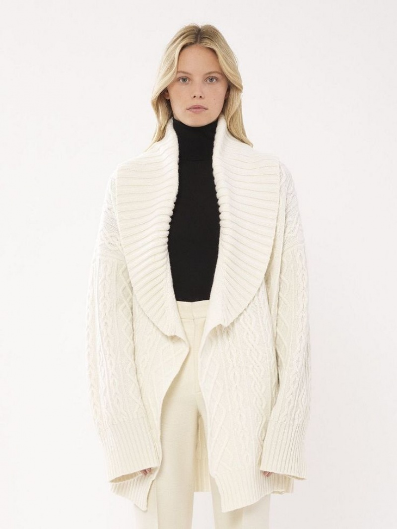 Chloe Belted Wrap Cardigan Knitwear Iconic Milk | CHE-SR13957