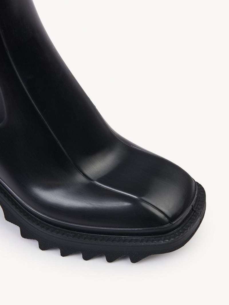 Chloe Betty Ankle Rain Ankle Boots Black | CHE-SR14217