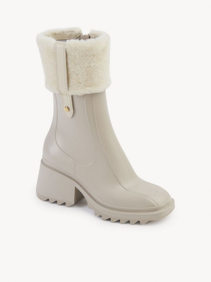 Chloe Betty Ankle Rain Ankle Boots Nomad Beige | CHE-SR14216