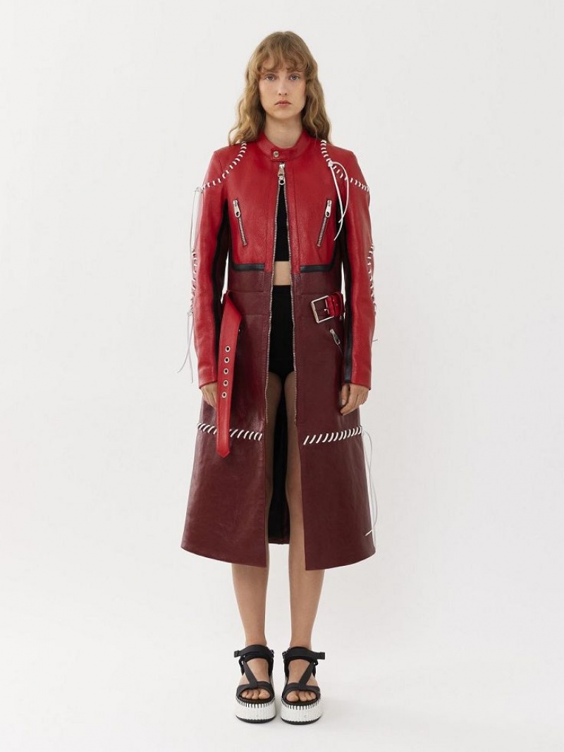 Chloe Biker Coat Leather PURPLE - RED 1 | CHE-SR14105