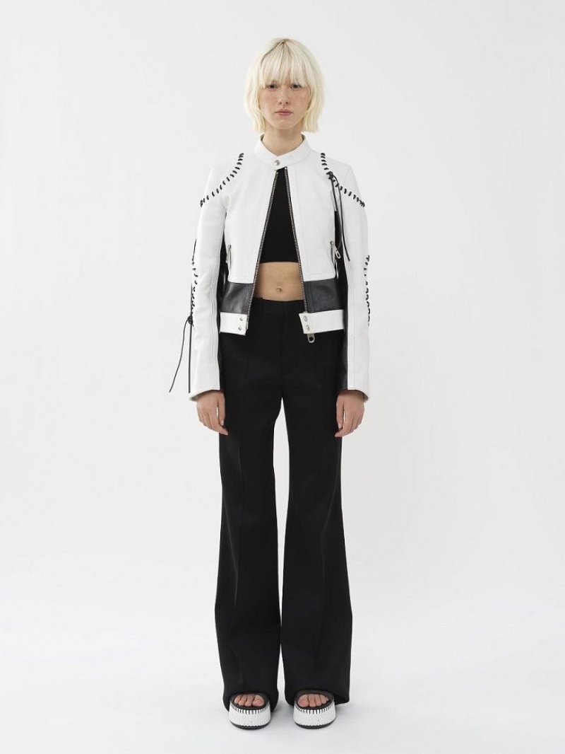 Chloe Biker Jacket Leather BLACK - WHITE 1 | CHE-SR14106