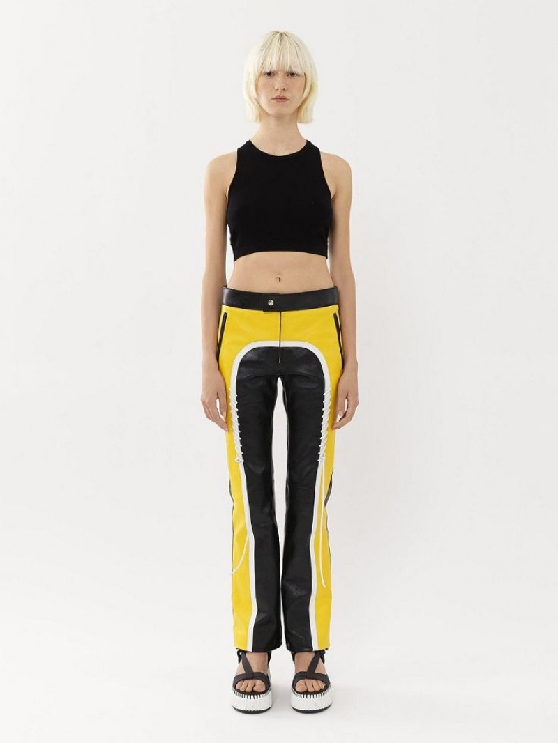 Chloe Biker Pants Black - Yellow 1 | CHE-SR13975