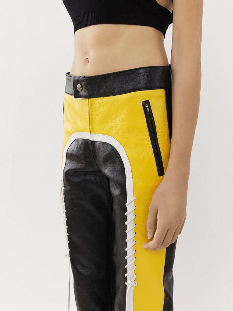 Chloe Biker Pants Black - Yellow 1 | CHE-SR13975