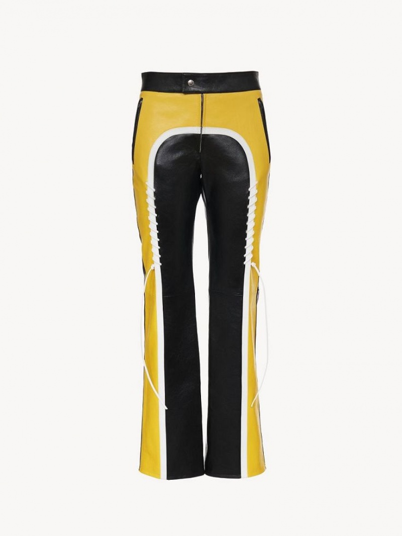 Chloe Biker Pants Black - Yellow 1 | CHE-SR13975