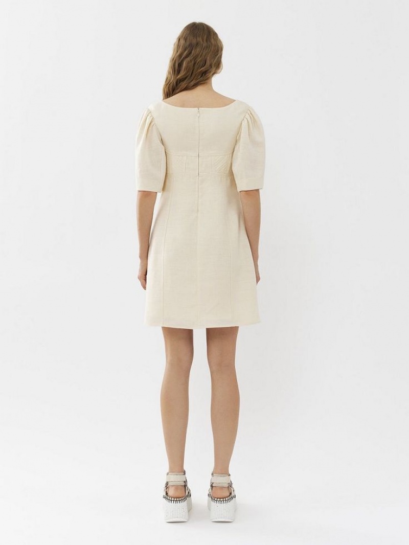 Chloe Boat-neck Mini Dresses COCONUT MILK | CHE-SR13836