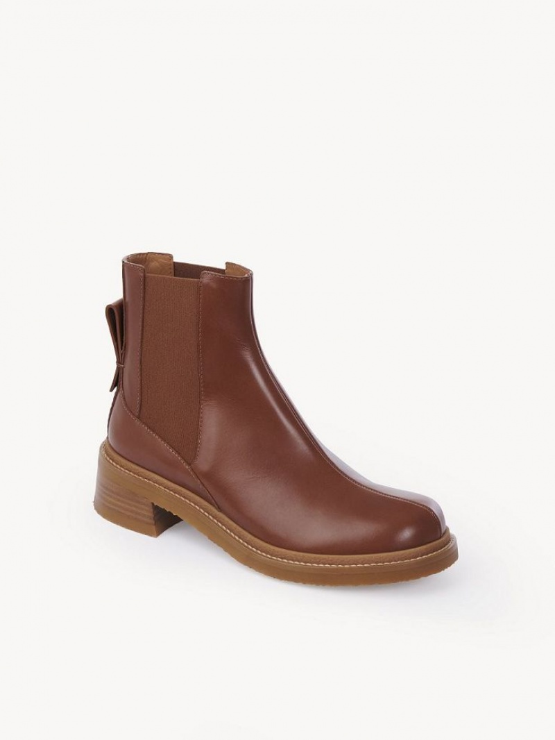 Chloe Bonni Flat Chelsea Boots Cuoio | CHE-SR14866